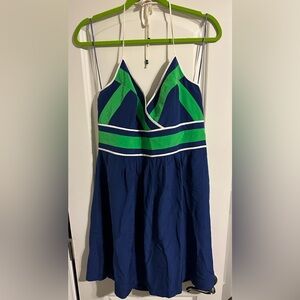 Trina Turk Navy and Green Dress